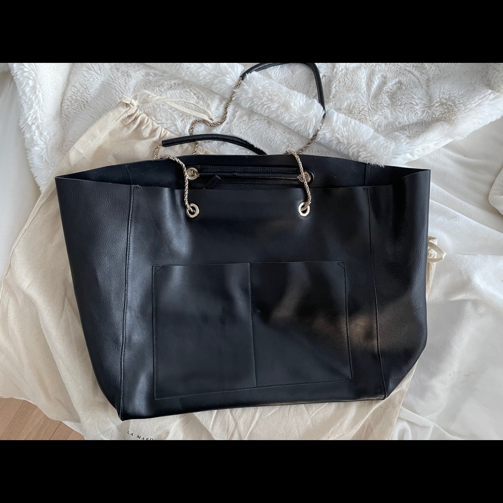 Sézane Gaby Bag in Smooth Black